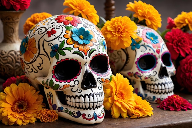 Den Seelentag der Toten im künstlerischen Sugar Skull einfangen