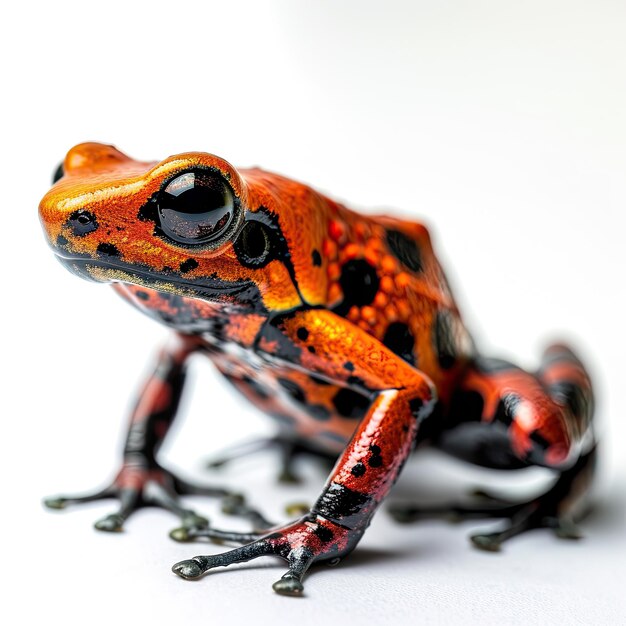 Foto dendrobates leucomelas, rana venenosa de banda amarilla