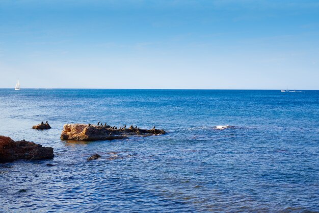 Denia praia Las Rotas no verão em Alicante