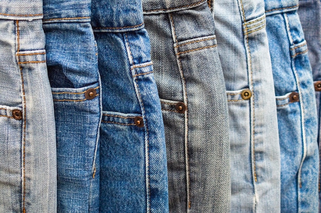 Denim blue jeans pila textura fondo closeup