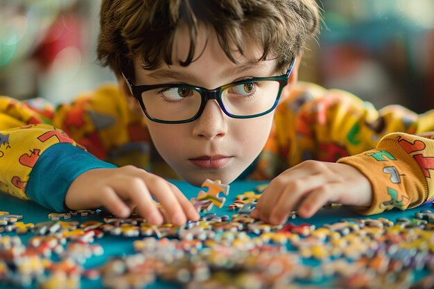 Foto denken caps puzzle-lösungsstrategien für kinder