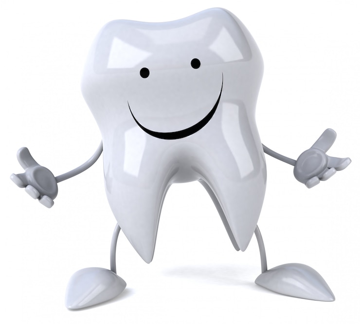 Foto dente divertido - personagem 3d