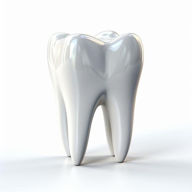 Foto dente em 3d em fundo branco