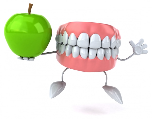 Foto dentes divertidos - personagem 3d