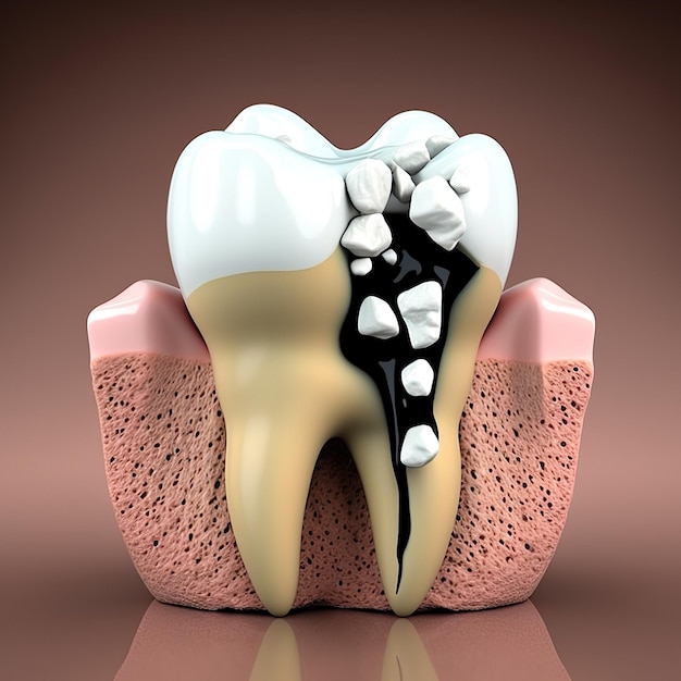 Dentes sensíveis Conceito de saúde da boca e dos dentes Várias doenças dentárias Generative AI