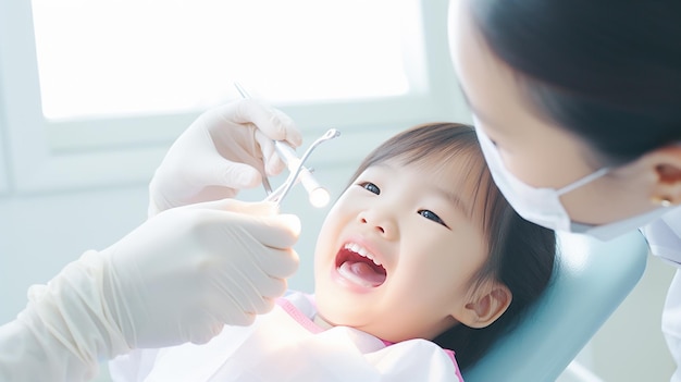 Dentista examinando os dentes com instrumentos médicos retrato de mulher