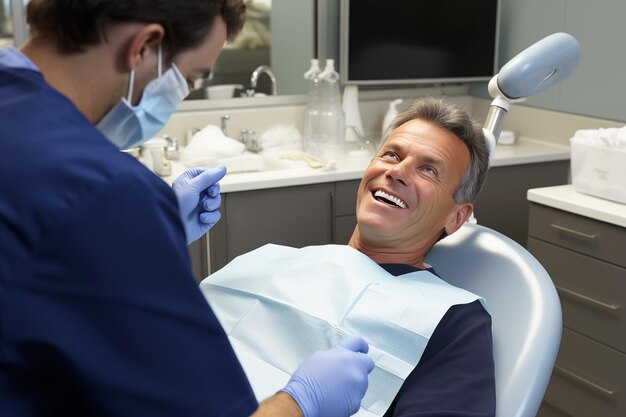 Dentista examinando os dentes do paciente na clínica dentária Conceito de odontologia e cuidados de saúde