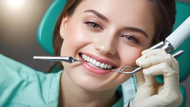 Dentista con herramientas odontológicas aisladas