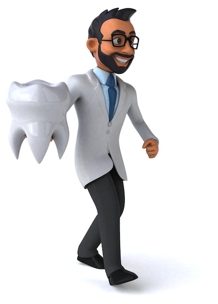 Dentista indiano dos desenhos animados 3d divertidos