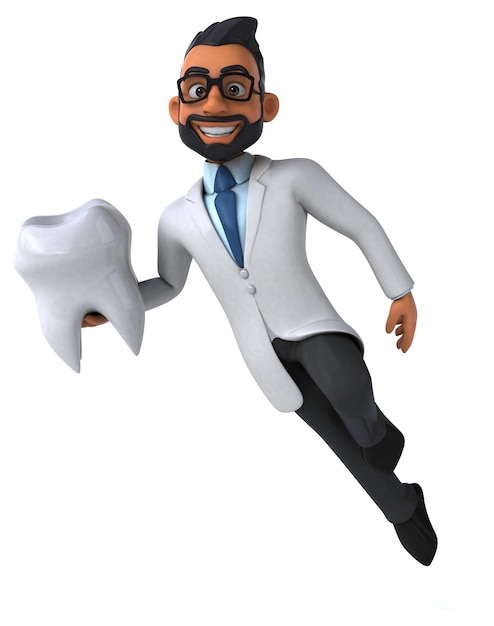 Foto dentista indiano dos desenhos animados 3d divertidos