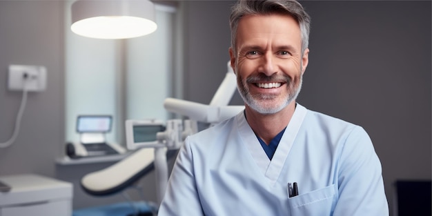 Foto dentista masculino na dentalcare