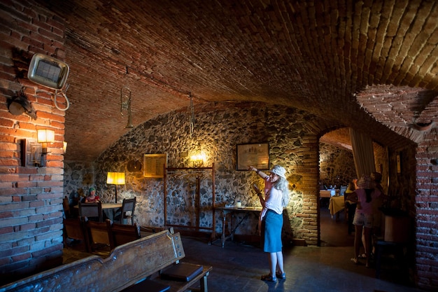 Dentro del Castillo de Hostalric en la Costa Brava de España.