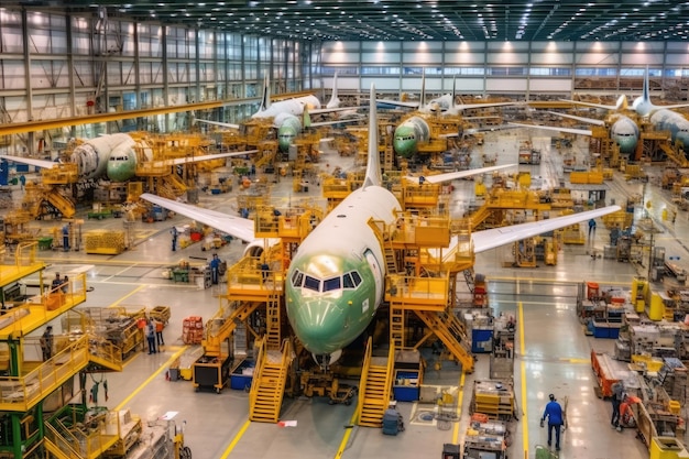 dentro da fábrica de aviões muito para máquinas geradas por IA