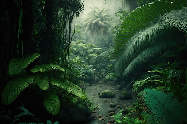 Dentro de uma floresta tropical