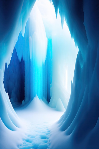 Dentro do misterioso castelo de gelo, obras de arte digitais.