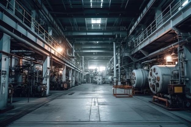 dentro de la fábrica muestra la sala de máquinas Generada por IA