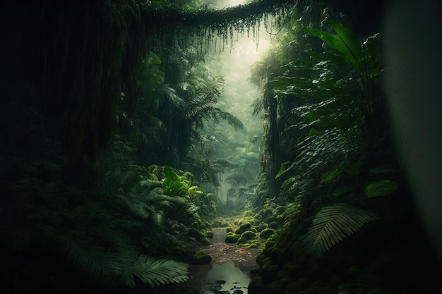 Dentro de una selva tropical