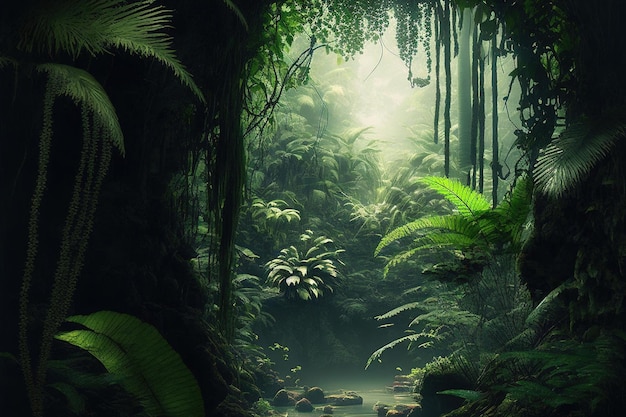 Dentro de una selva tropical