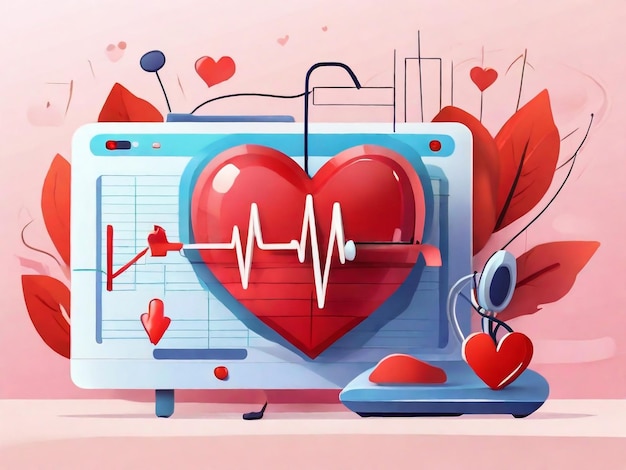 Departamento de hospital de clínica de cardiología Prevención cardiovascular del corazón saludable Industria de la salud Elemento de diseño de la idea Electrocardiograma EKG Vector concepto aislado Ilustración de metáfora