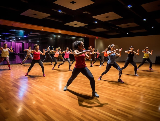 Deporte aeróbico en Fitness Studio Generado por IA