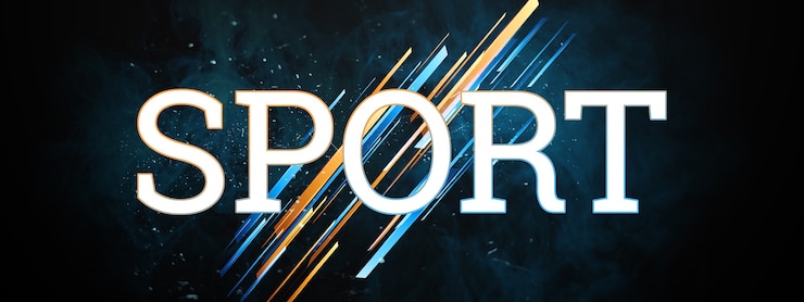 Foto deporte de letras de fondo creativo. el concepto de apuestas deportivas, publicidad, deportes, estilo de vida saludable. fútbol, baloncesto, hockey, béisbol, fútbol americano. ilustración 3d, render 3d.