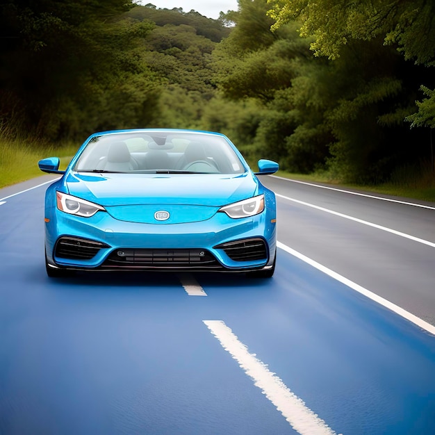 Deportes coche de carreras azul coche deportivo futurista