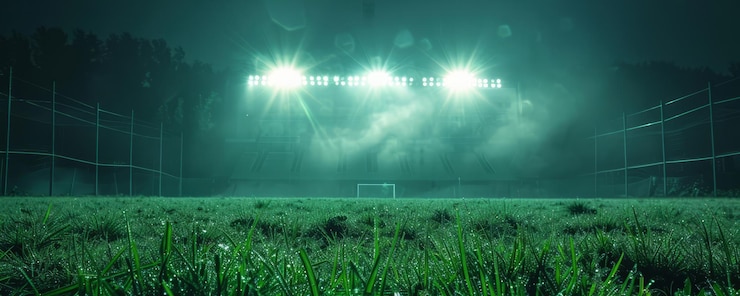 Foto deportes y excelencia atlética un fútbol en un campo verde en el estadio