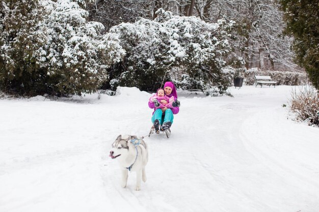 Deportes de invierno en familia