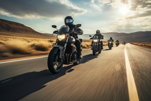 Deportes de motocicleta montar rápido y divertirse conduciendo