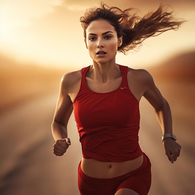 Foto deportista corriendo en una pista