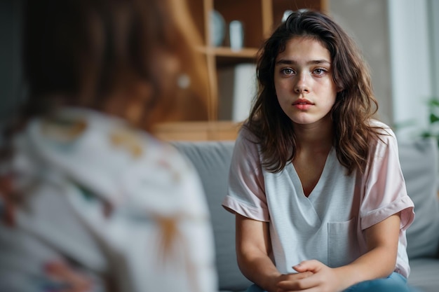 Depressão adolescente caucasiana de 15 anos de idade menina triste e infeliz adolescentes perigo de depressão