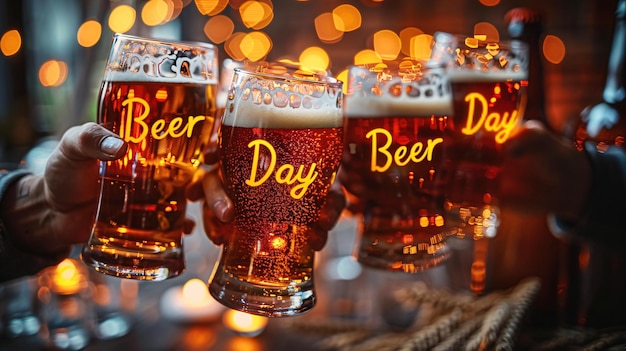 Foto der 4. august ist der internationale tag des bieres, eine feier der brauereien weltweit.