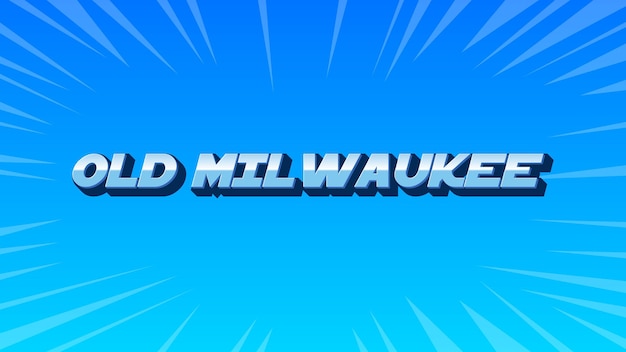 Der alte 3D-Blau-Text von Milwaukee