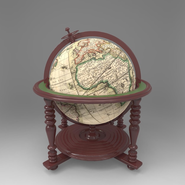 Der alte Globus. 3D-Darstellung