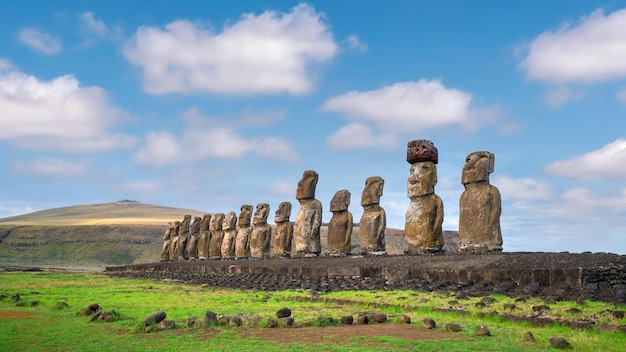 Der alte Moai auf der Osterinsel von Chile