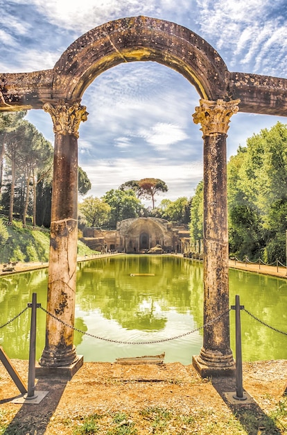 Der antike Pool Canopus in Villa Adriana Tivoli Italien