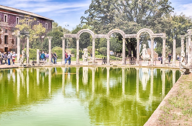 Der antike Pool Canopus in Villa Adriana Tivoli Italien