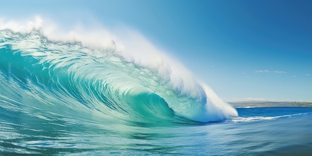 Der aufregende Moment einer brechenden Welle ist in einer Aufnahme bewahrt