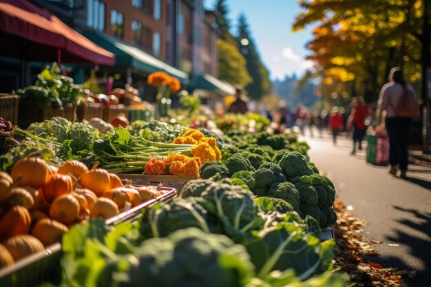 Foto der bauernmarkt ist voller generativer ki für frische produkte