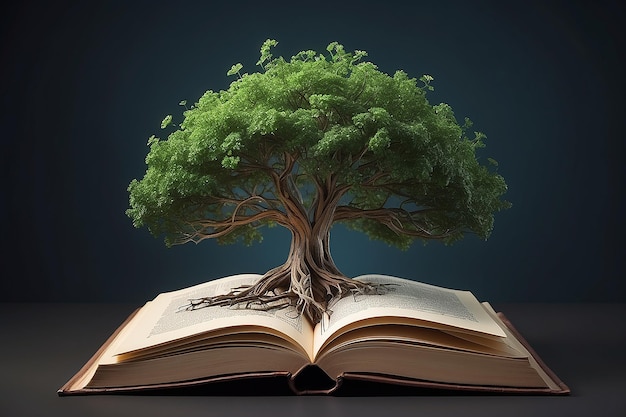 Der Baum des Wissens wächst aus dem Buch