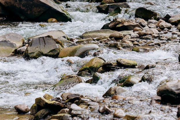 Der Bergfluss Prut und die Wasserfälle Probiy in Yaremche Karpaten Ukraine