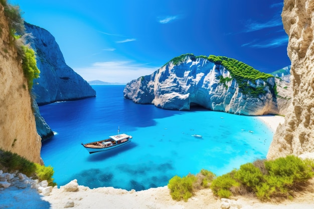 Der berühmte Navagio-Strand auf der Insel Zakynthos, Griechenland