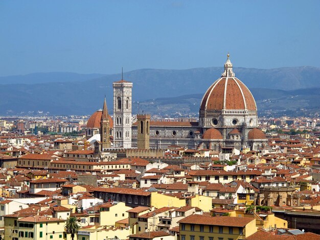 Der Blick auf alte Häuser in Florenz Italien