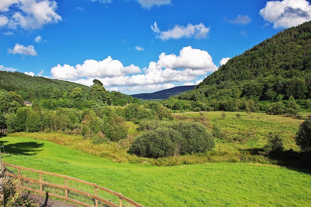 Der Blick auf das Tal in Glendalough Monastic Settlement Irland