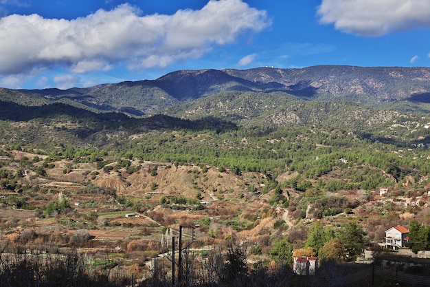Der Blick auf das Troodos-Gebirge Zypern