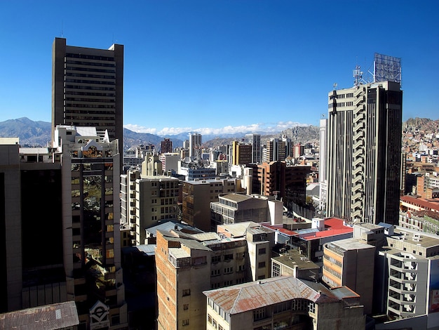 Der Blick auf das Zentrum von La Paz Bolivien