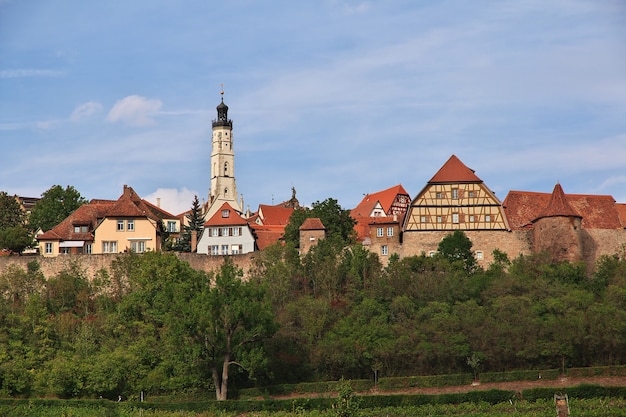 Der Blick auf Rotenburg an der Tauber in Deutschland