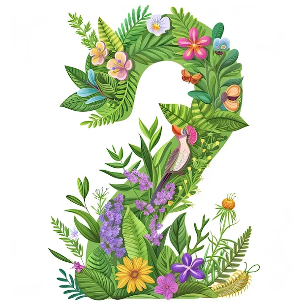Der Buchstabe S besteht aus Blumen und Blättern