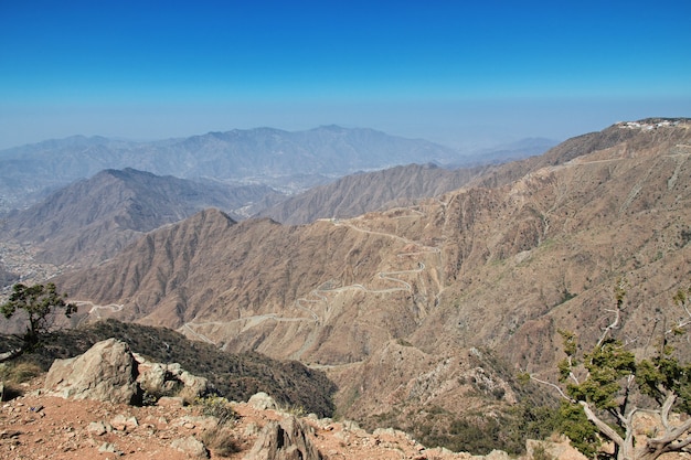 Der Canyon der Region Asir, der Blick aus der Sicht, Saudi-Arabien