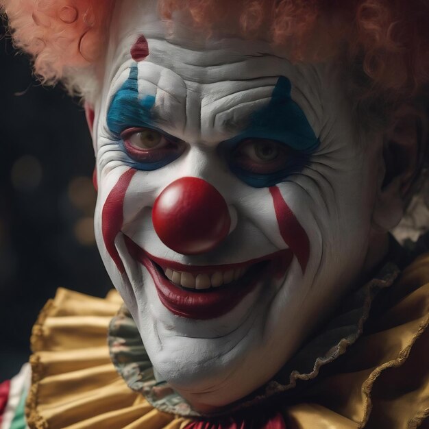 Foto der clown tut so, als würde er weinen.